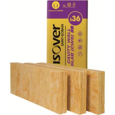 Isover Cavity Wall Slab (CWS) 36 150mm (3.28m2 Per Pack)