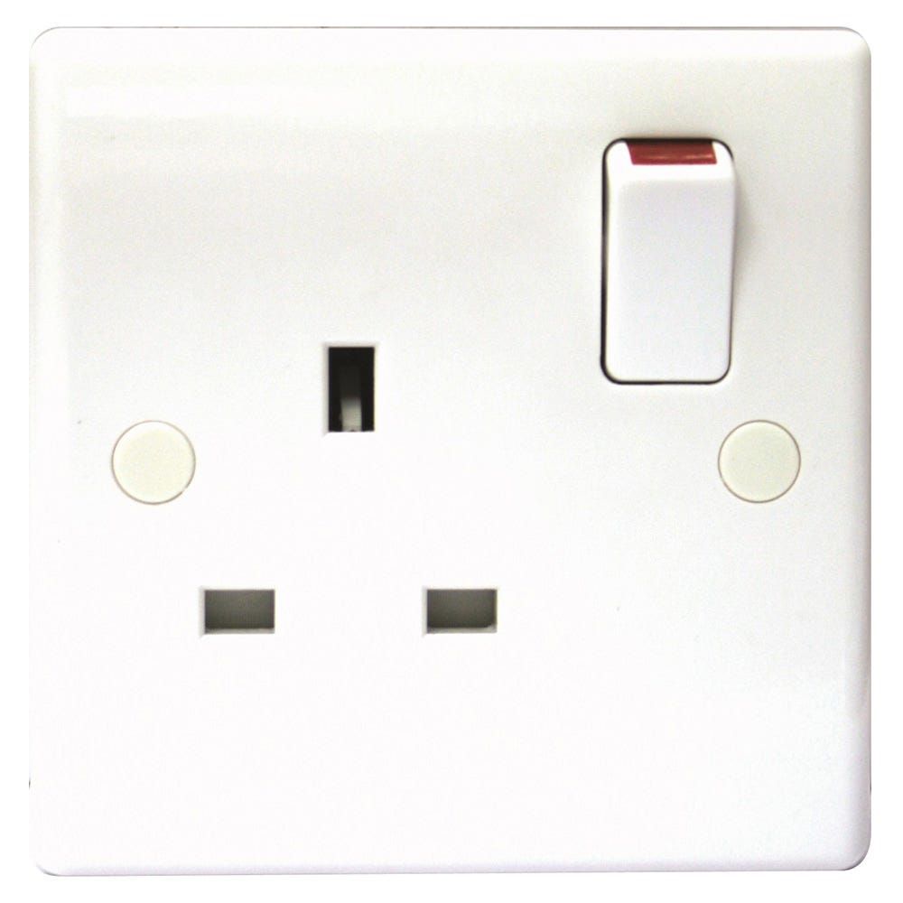 Nexus White 13A Single Switch Socket