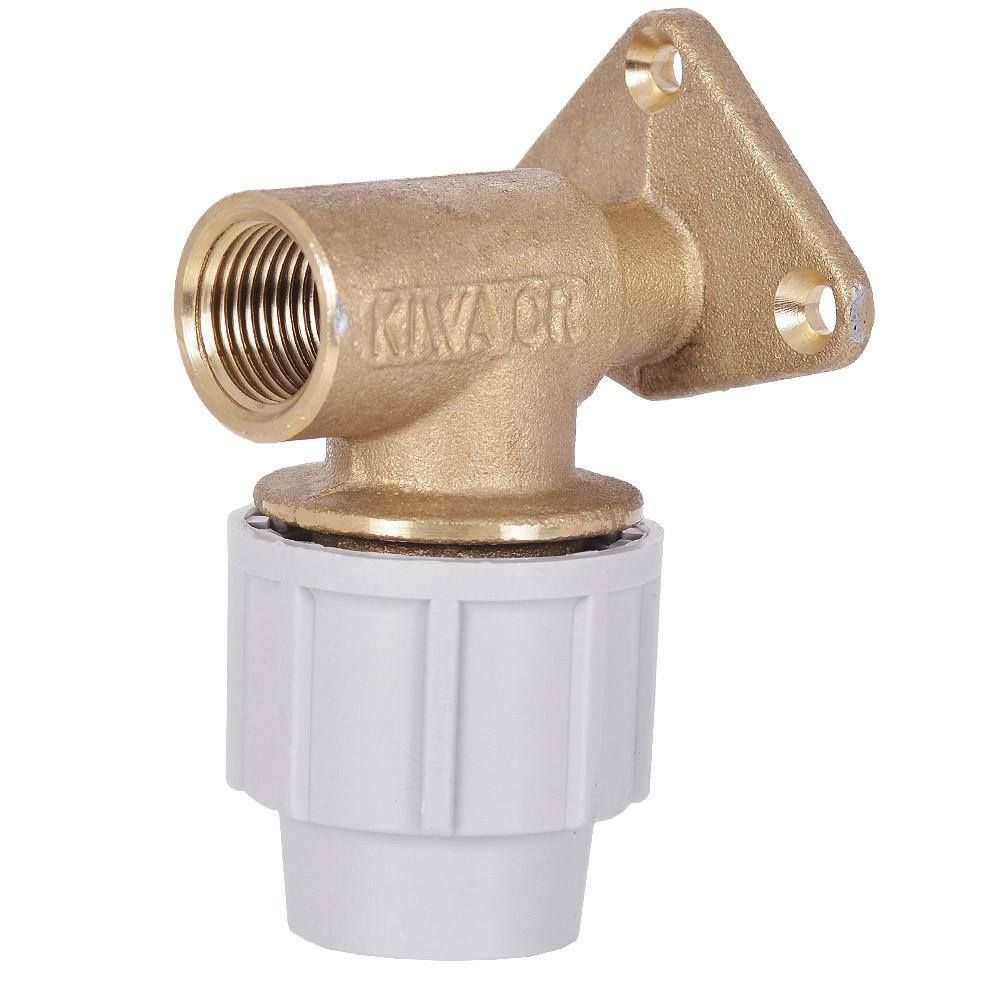 Plasson MDPE Wall Plate Elbow (DZR) 25 x 3/4" (9055D20)