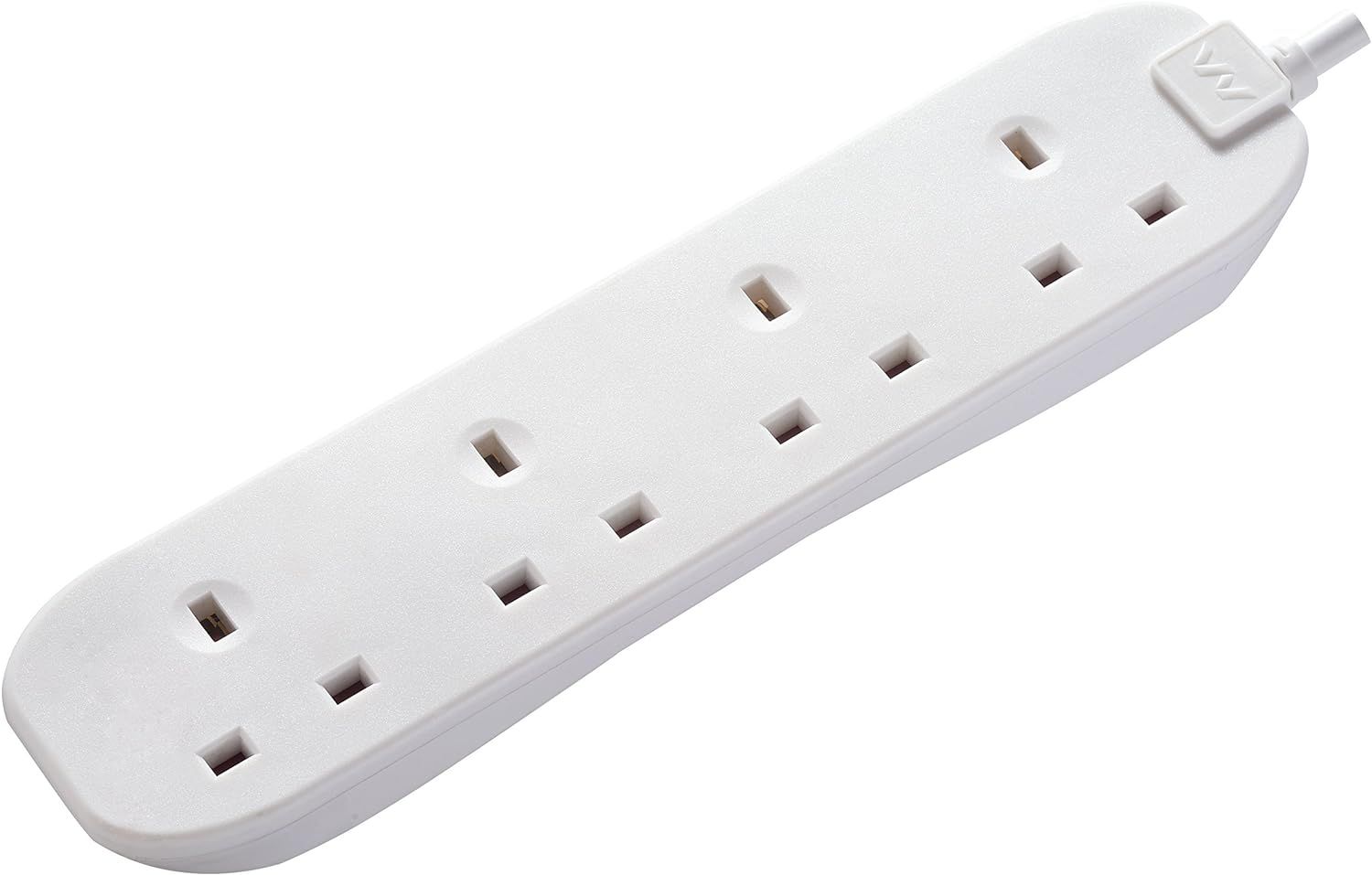 Indoor Power White 4 Gang 13A Extension Lead 5M