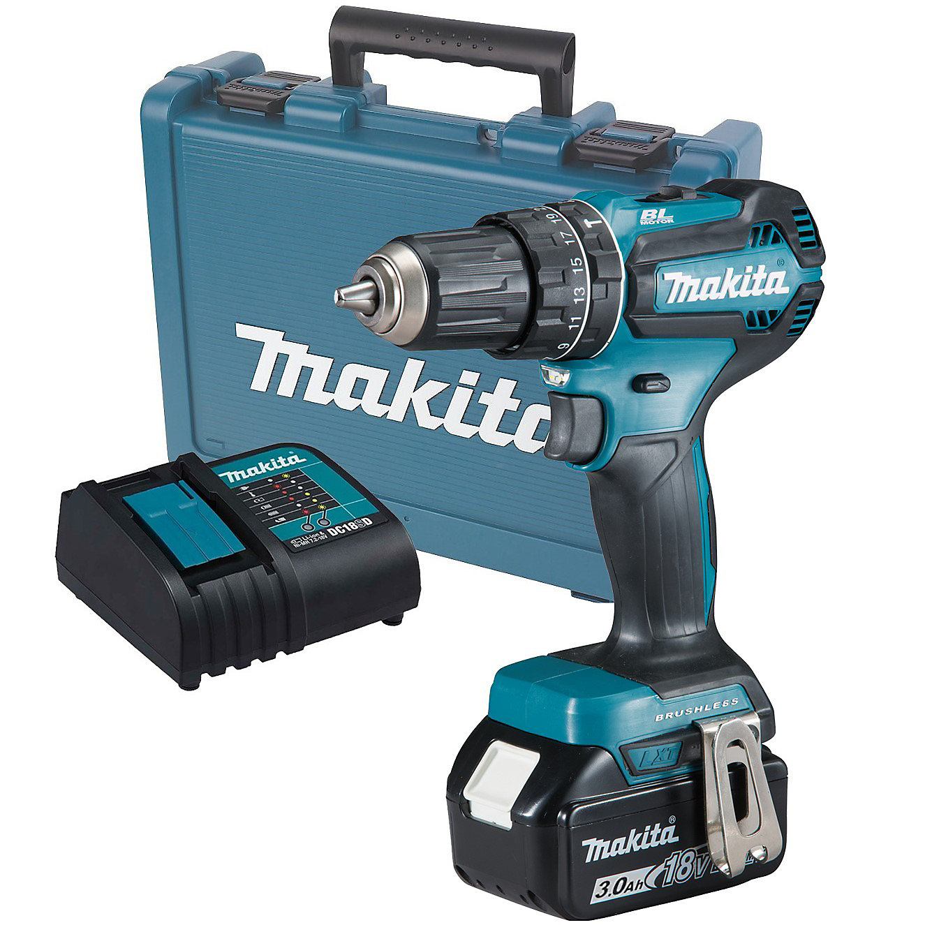 BL LXT Combi Drill 18V Unit & Charger Box