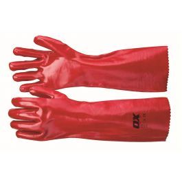 Ox Red Pvc Gauntlets - Size 10 XL