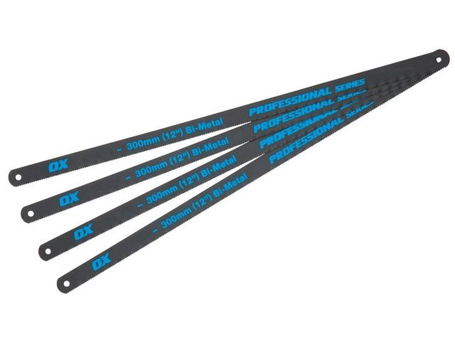 OX Pro 12 IN Hacksaw Blades 24 TPI Pack 4