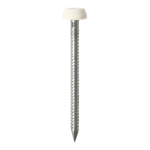 Polymer Headed Pin - White 25mm Box 250 PP25W