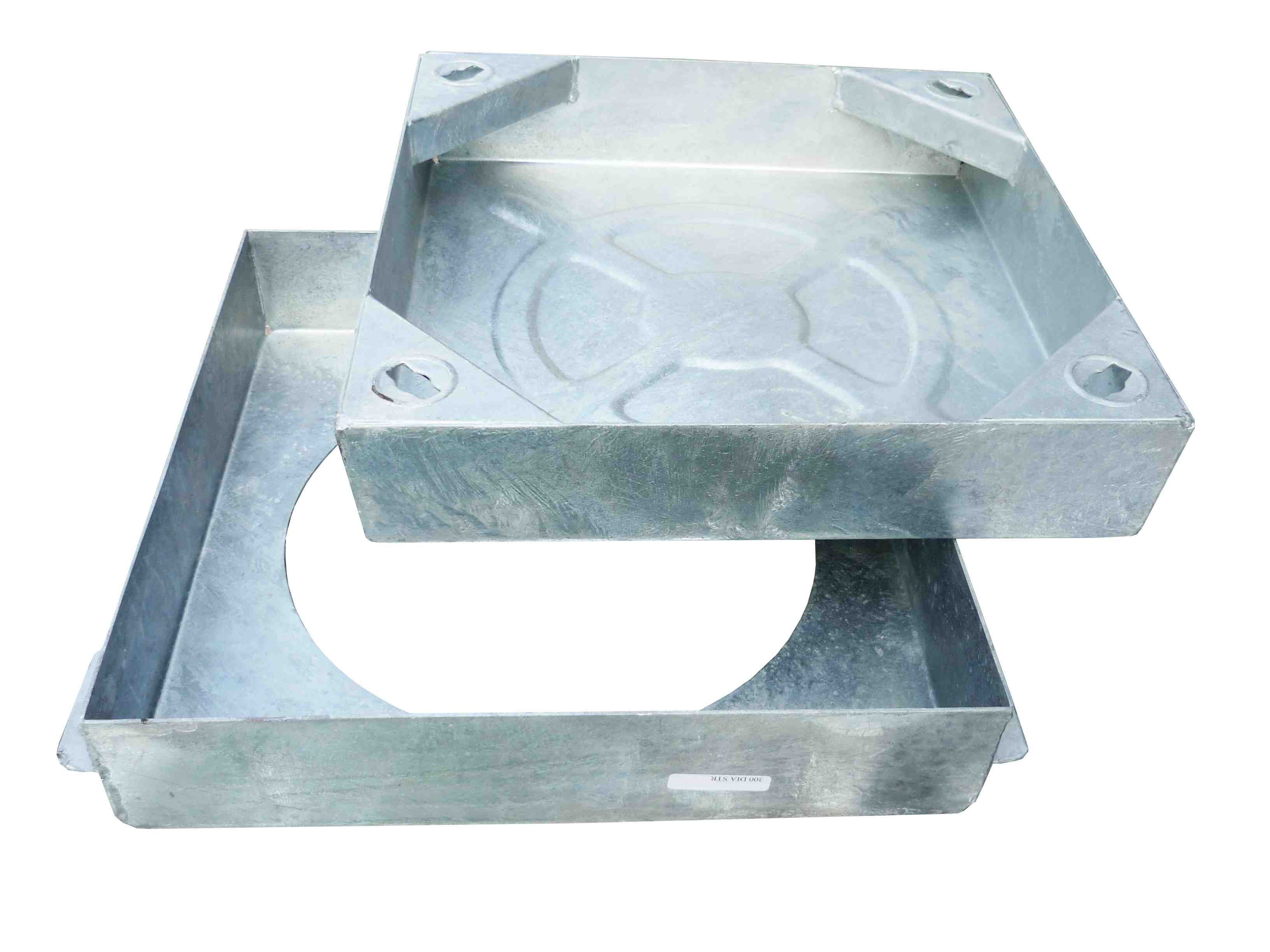 EJ 320mm Dia Square to Round 80mm Recessed Galv Polyframe 10T