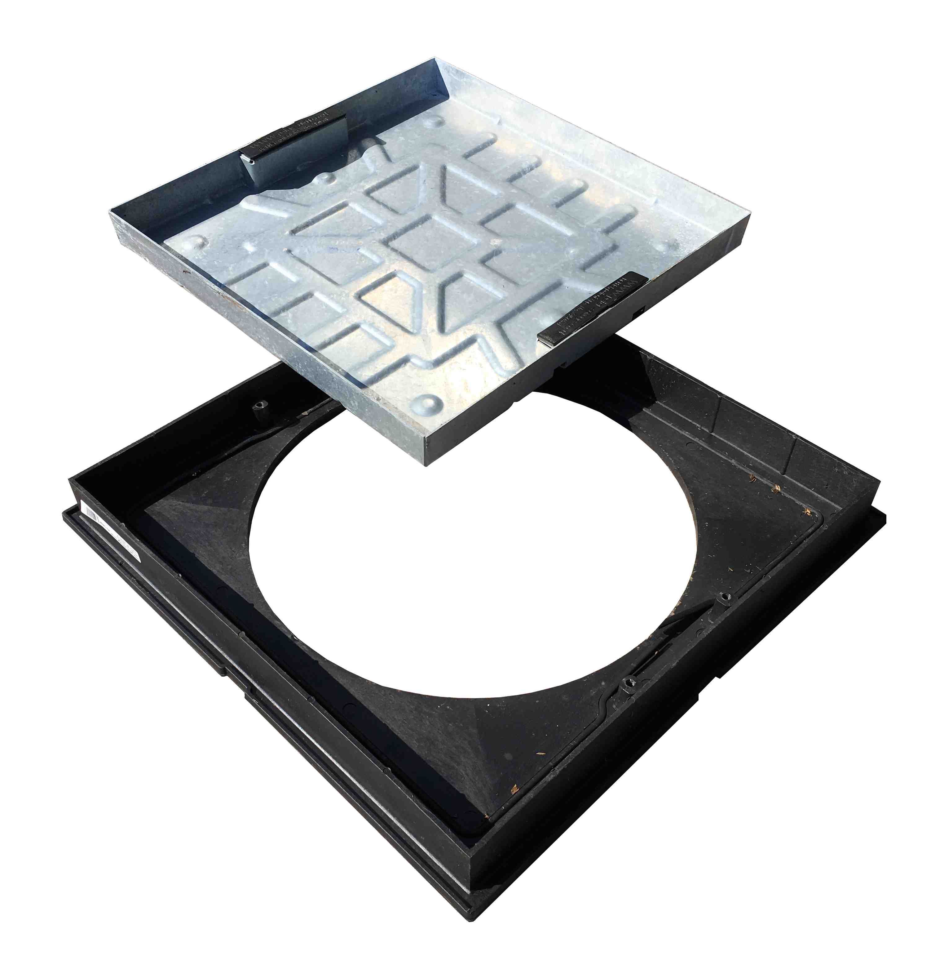 EJ 450mm Dia Square to Round 85mm Recessed Galv PolyFrame 10T
