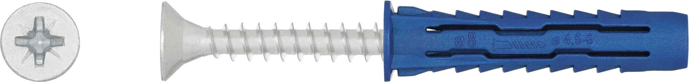 Rawlplug 10mm Universal Nylon Plug and Screw R-S1-4ALL-10+/8